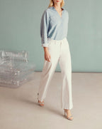 Wide Pilly Pants - White - Women