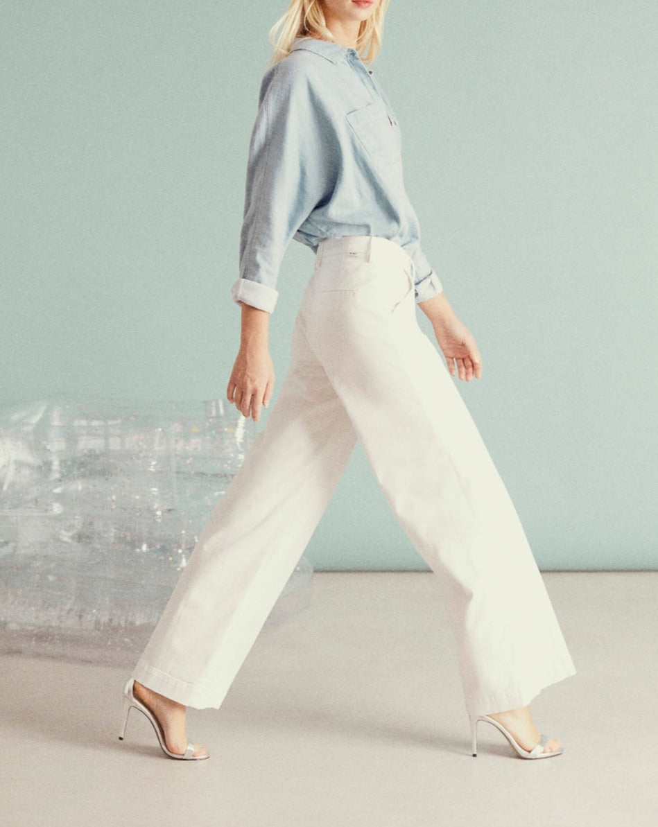 Wide Pilly Pants - White - Women