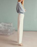 Wide Pilly Pants - White - Women