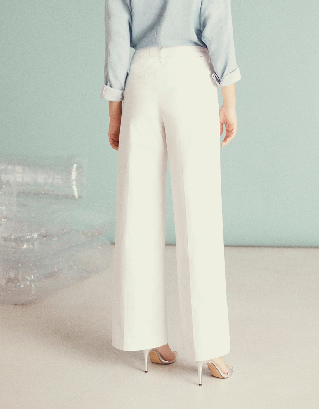 Wide Pilly Pants - White - Women