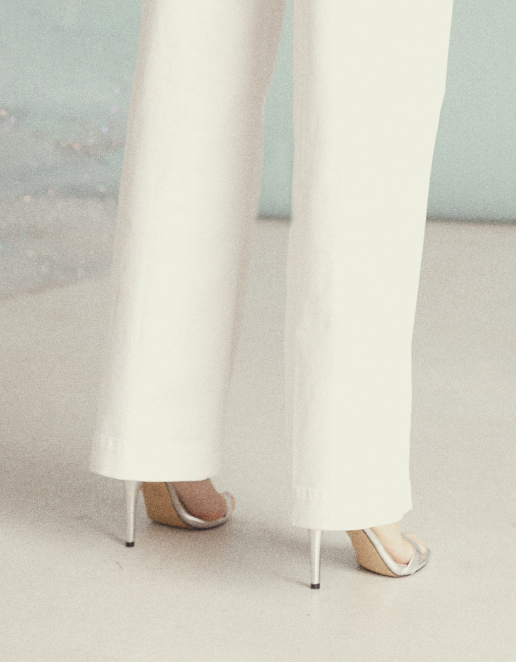 Wide Pilly Pants - White - Women