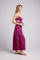 Vestido Largo de Tirantes - Fucsia