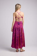 Vestido Largo de Tirantes - Fucsia
