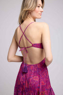 Vestido Largo de Tirantes - Fucsia
