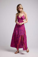 Vestido Largo de Tirantes - Fucsia