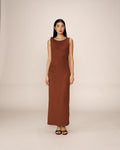 Vestido Largo Pistache - Chocolate