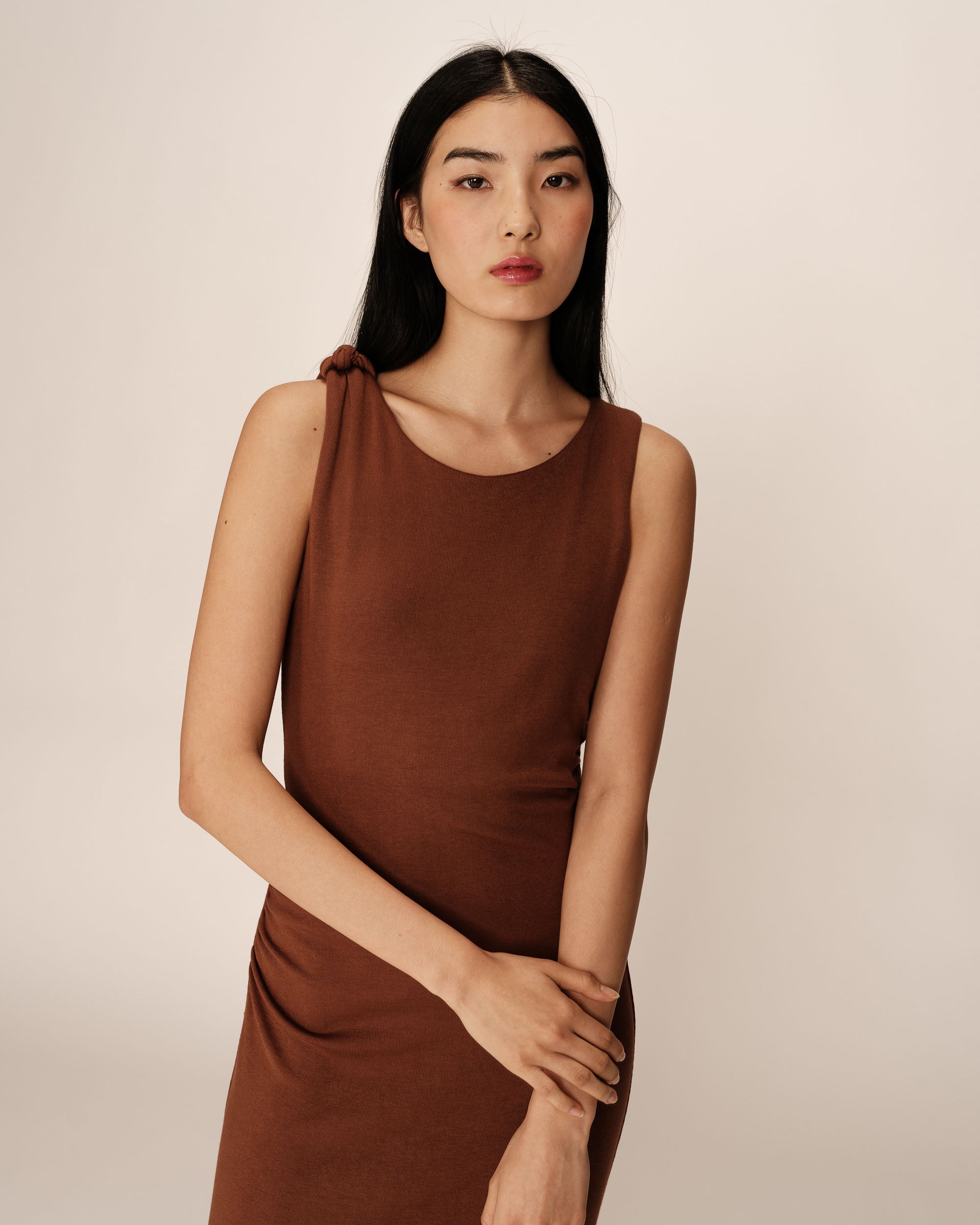 Vestido Largo Pistache - Chocolate