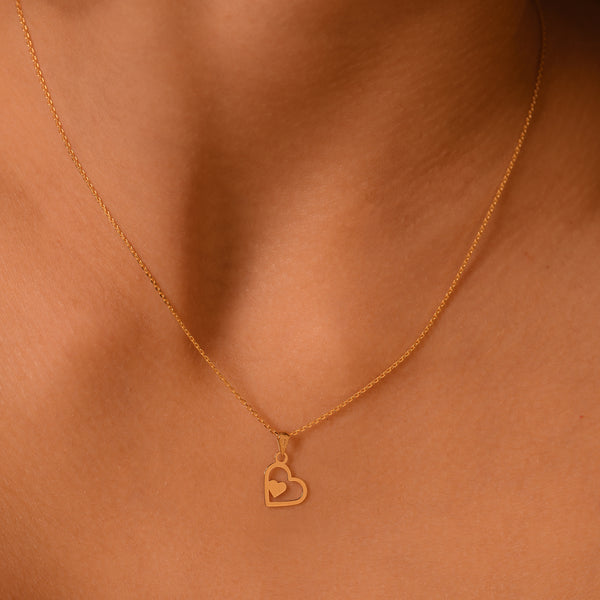 Pendentif "Cœur Coeur" Or Jaune 375/1000