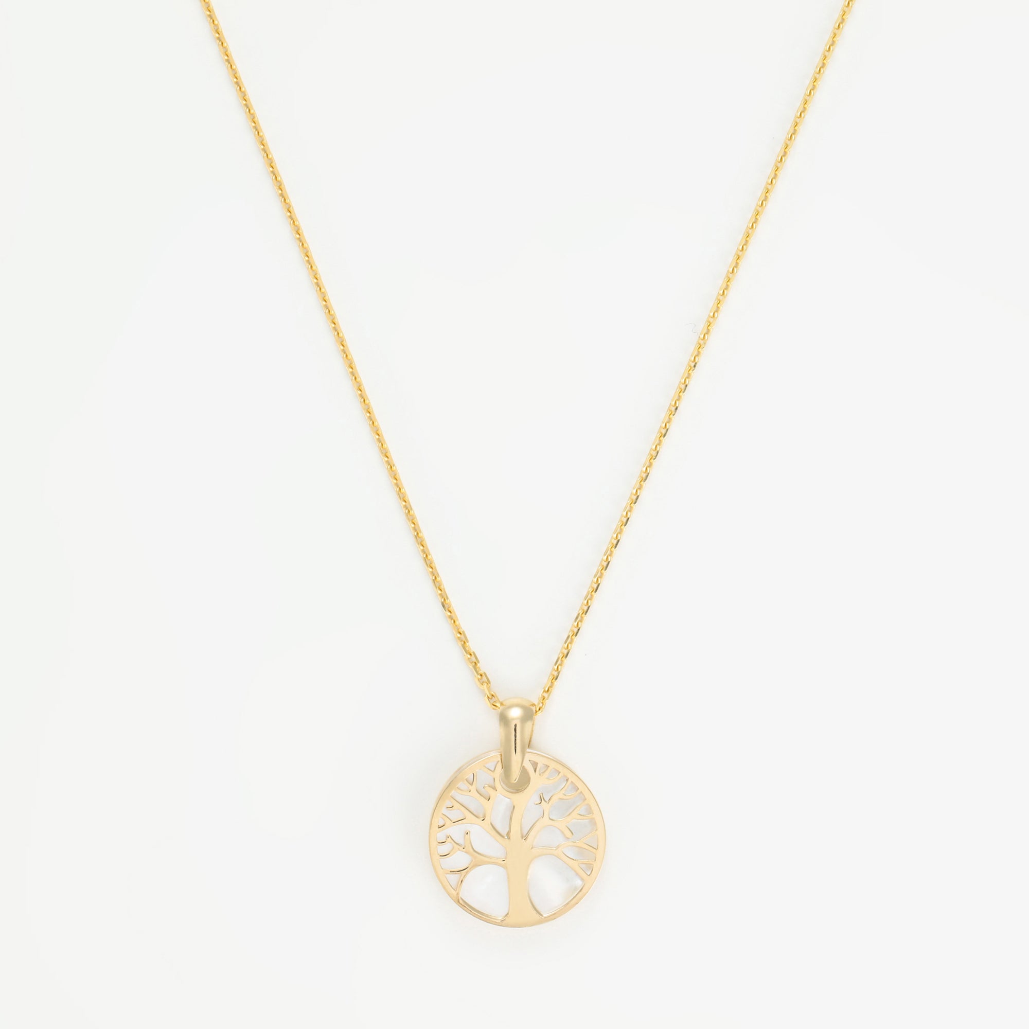 “Tree Of Life” Pendant 375/1000 Yellow Gold And Mother-of-Pearl