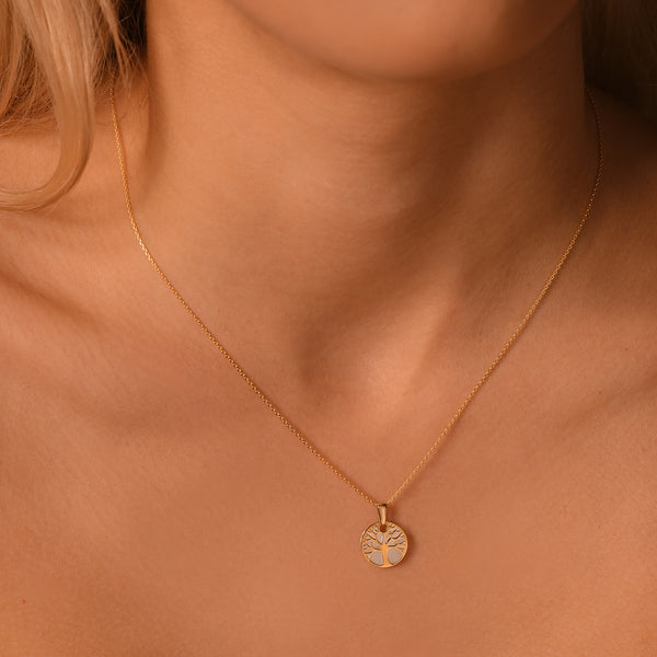 Colgante “Árbol de la Vida” Oro amarillo 375/1000 y Nácar