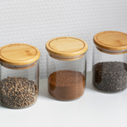 Set Of 3 Glass Spice Jars - Clear