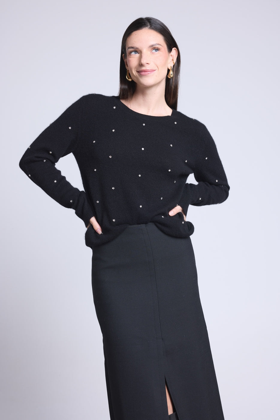 Platine Embellished Jumper - Black - Women