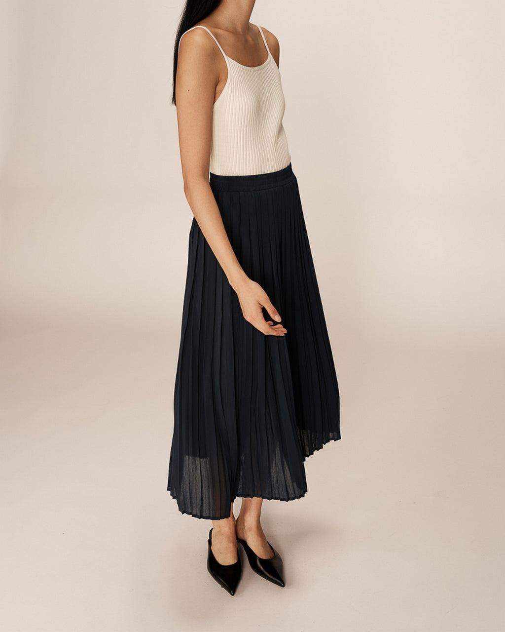 Plisse Skirt - Navy
