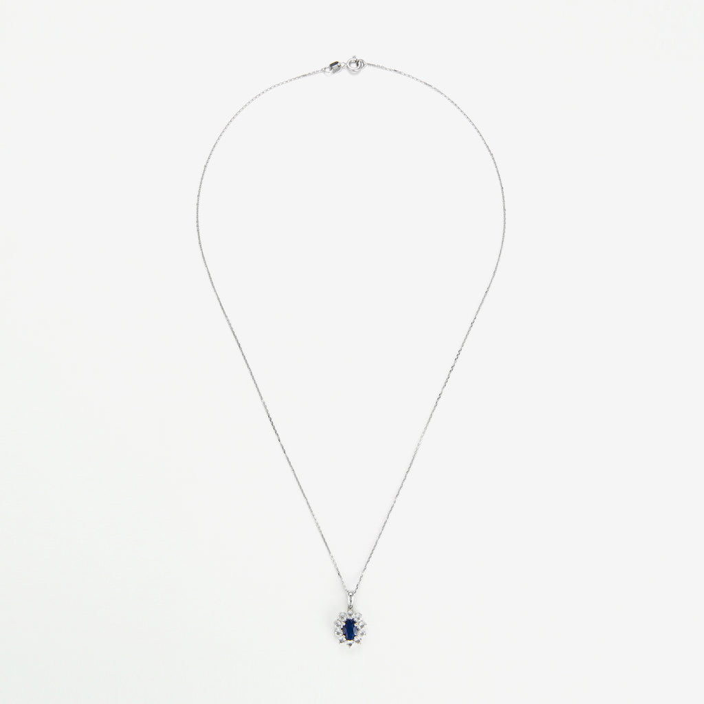 Pendentif "Etoile Bleue" Saphir 1,1/1 Topaze Blanche 0,08/10