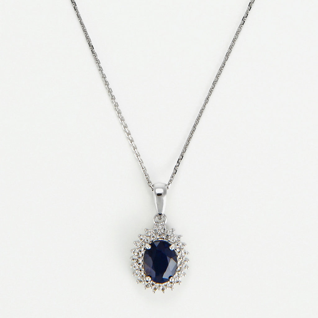 Colgante "Sol Azul" - Oro blanco 375/1000
