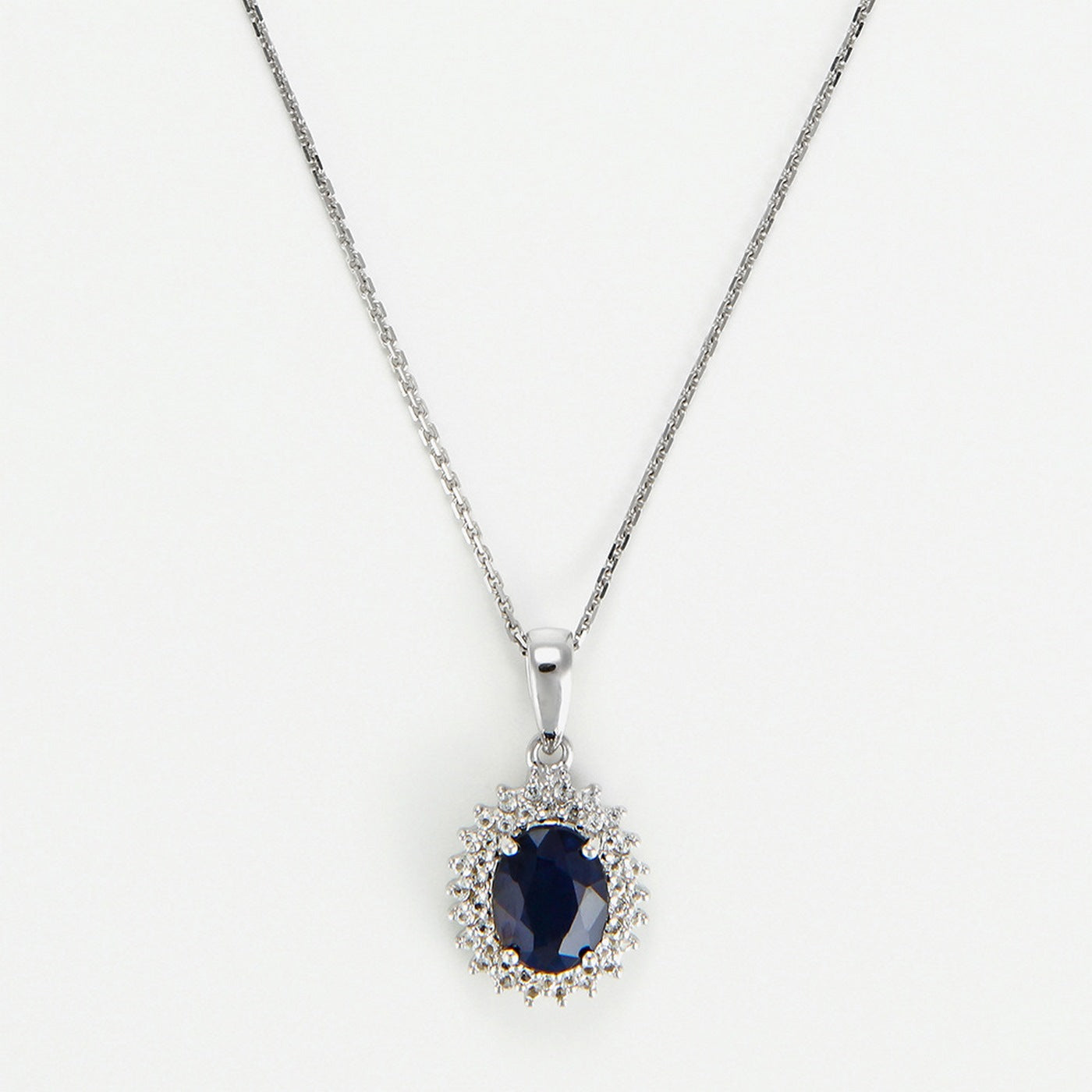 Colgante "Sol Azul" - Oro blanco 375/1000