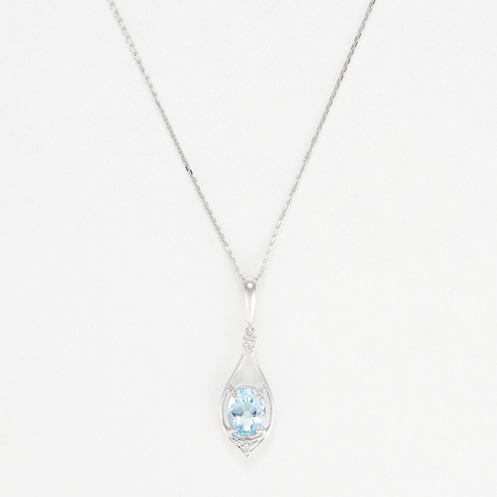 Brilliant Topaz Pendant: Diamonds 0.02ct/2, Topaz 1.5ct