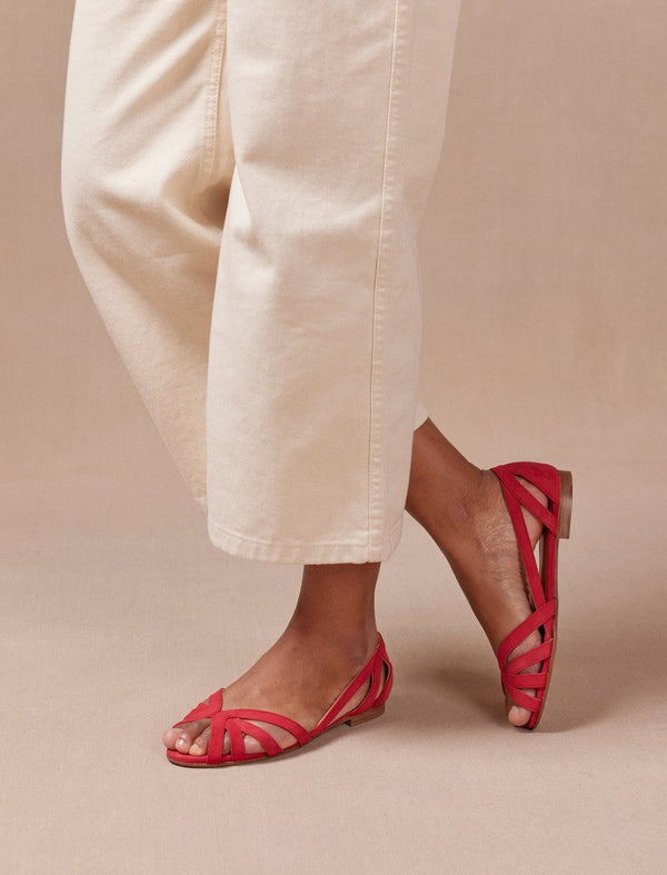 Hortensia Flat Sandals - Raspberry - Women's