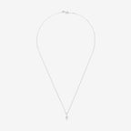 Pendentif "Mini Croix" Or Blanc D 0,02Ct/8 - Or Blanc 750/1000