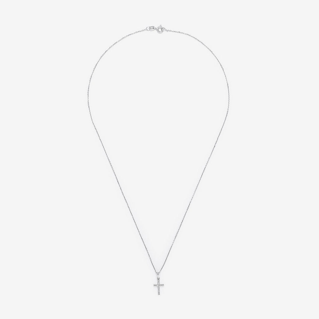 Pendentif "Croix Du Bonheur" Diamants 0,06Ct/16