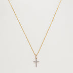 Pendentif "Croix Du Bonheur" Diamant :0,06Ct/16 - Or Jaune 375/1000