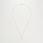 Pendentif "Croix Du Bonheur" Diamant :0,06Ct/16 - Or Jaune 375/1000