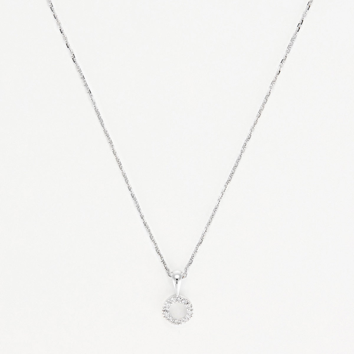 Pendentif "Simplicité" Diamant :0,05Ct/12 - Or Blanc