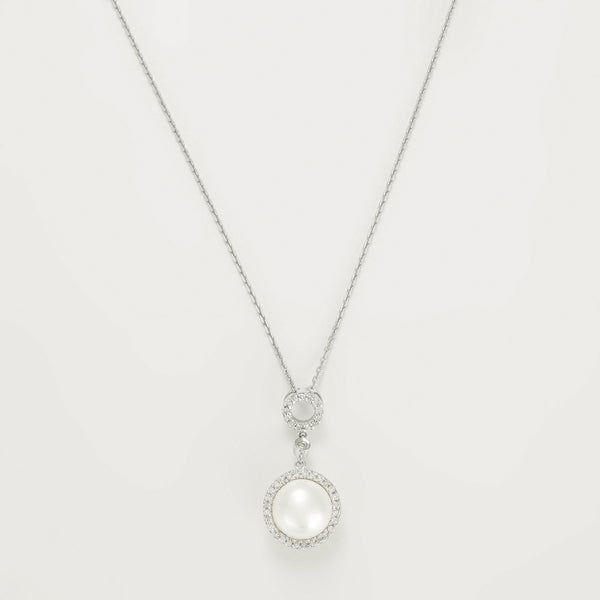 Colgante "Jolie Perle Enchantée" Diamante: 0,13Ct/42+ 1 Perla Blanca De 7,5Mm