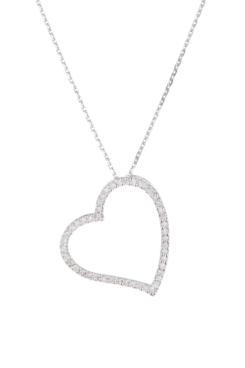 Pendentif "Coeur Oriental " Or Blanc Diamant :0,15Ct/47
