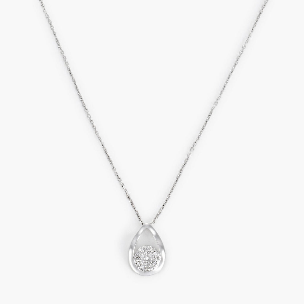 Colgante "Gota Suntuosa" D: 0.06Ct/19 - Oro blanco 375/1000