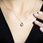 Colgante "Gota Suntuosa" D: 0.06Ct/19 - Oro blanco 375/1000