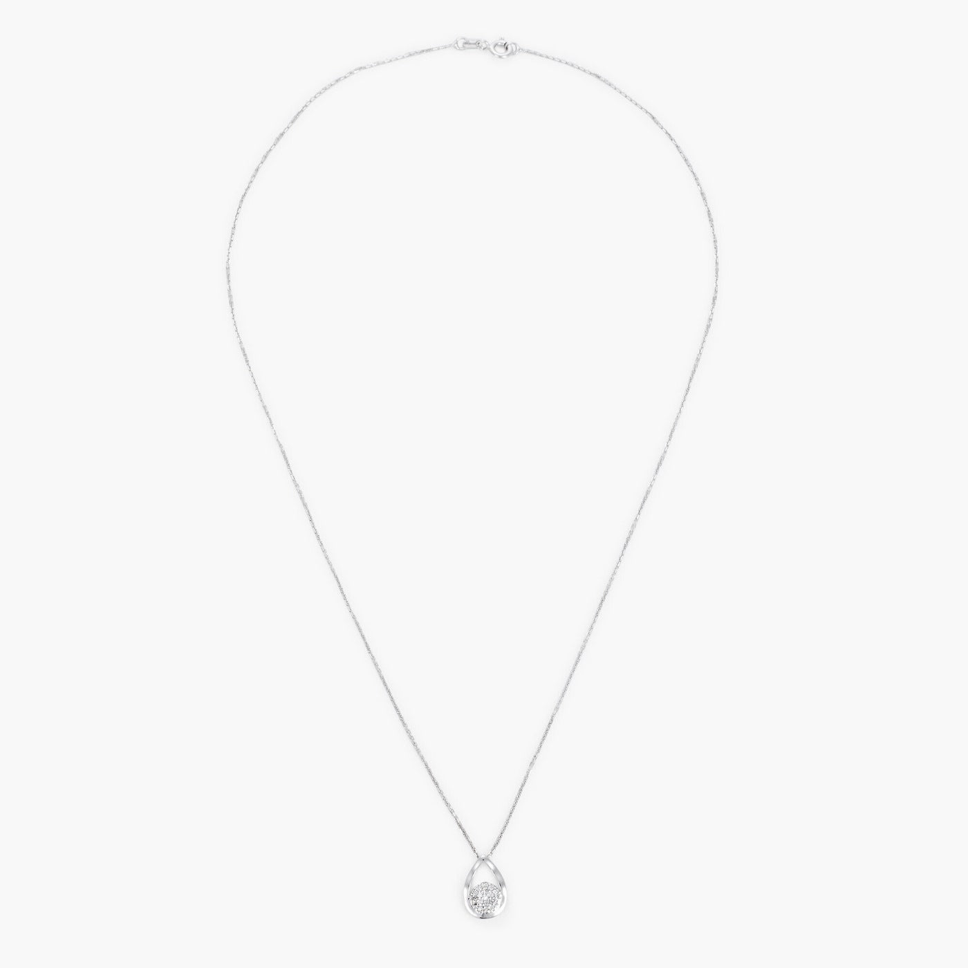 Colgante "Gota Suntuosa" D: 0.06Ct/19 - Oro blanco 375/1000