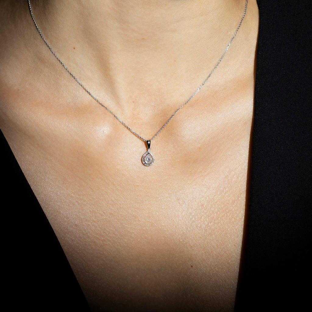 “Goutte Merveilleuse” Pendant Diamonds 0.16/32 – White Gold
