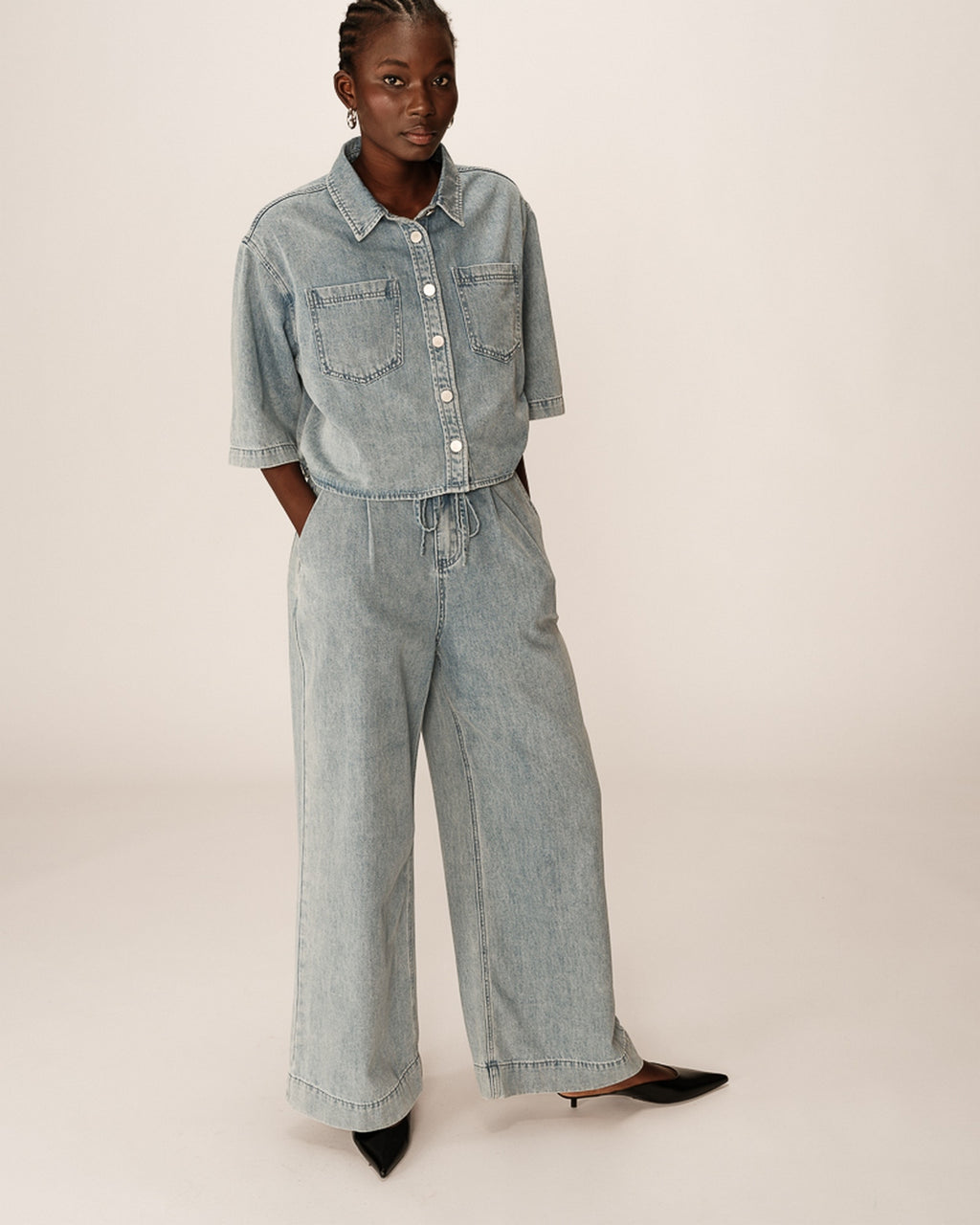 Pompon Jeans - Sky Blue