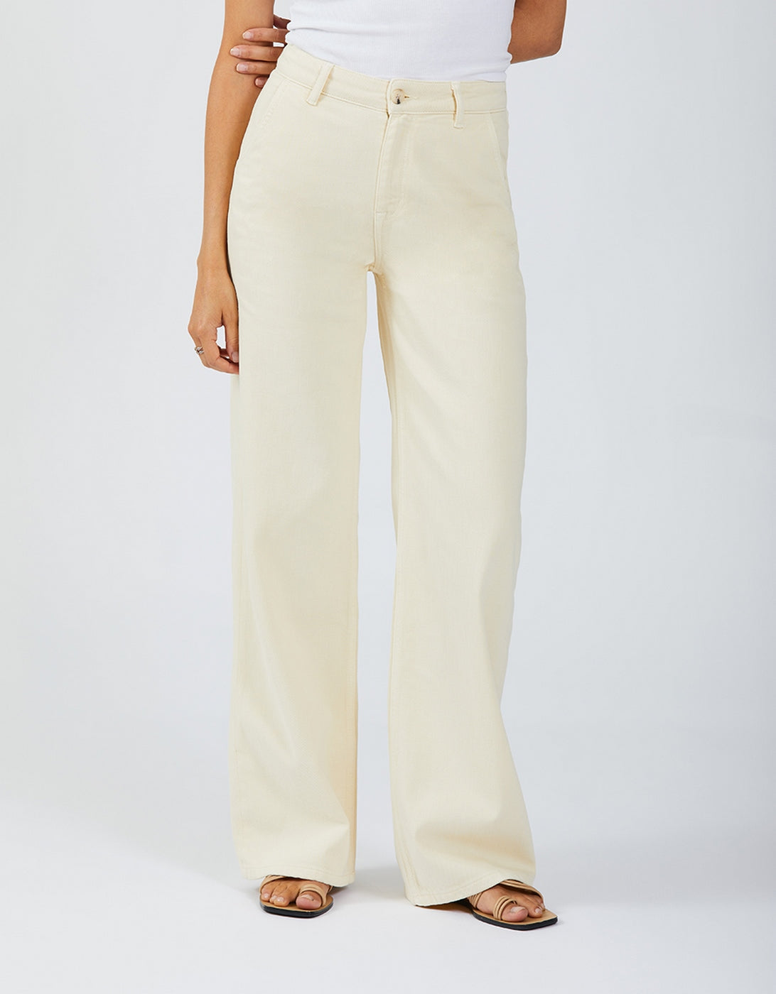 Wide Leg Trousers Pom Color - Milkshake - Women