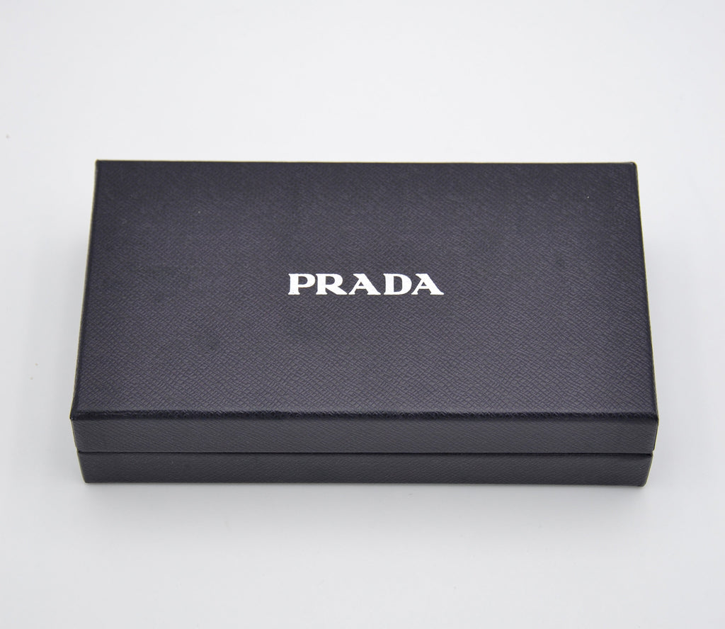 Long Prada Wallet in Purple Nylon & Black Leather
