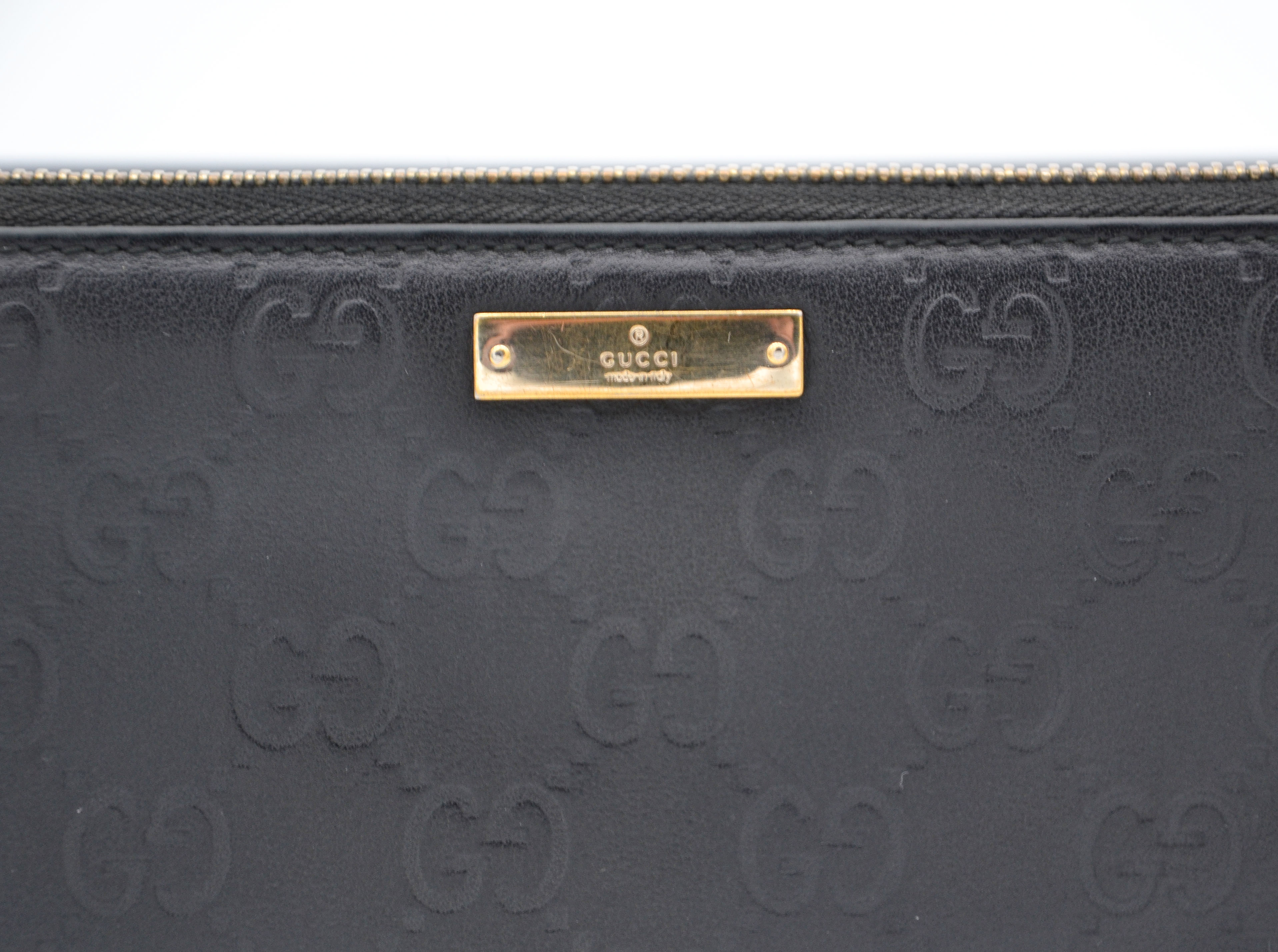Gucci Long Zippy Wallet in Black Guccissima Leather