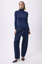 T-Shirt Turtleneck Portofino - Marineblau - Damen