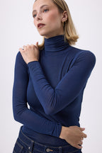 T-Shirt Turtleneck Portofino - Marineblau - Damen