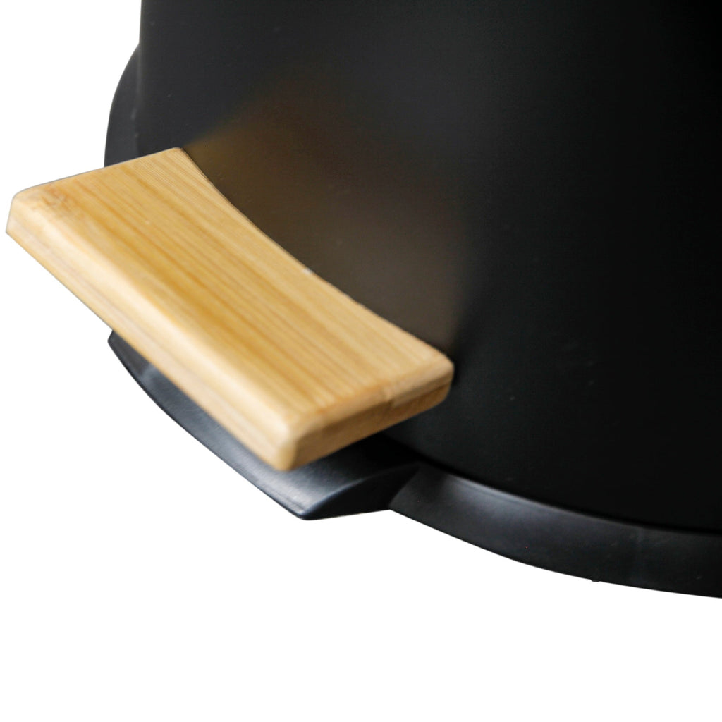 Forest - 30L Stainless Steel Pedal Bin - Stainless Steel - Black