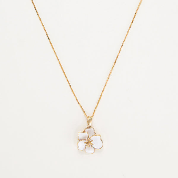 "Orchid" Pendant - 375/1000 Yellow Gold