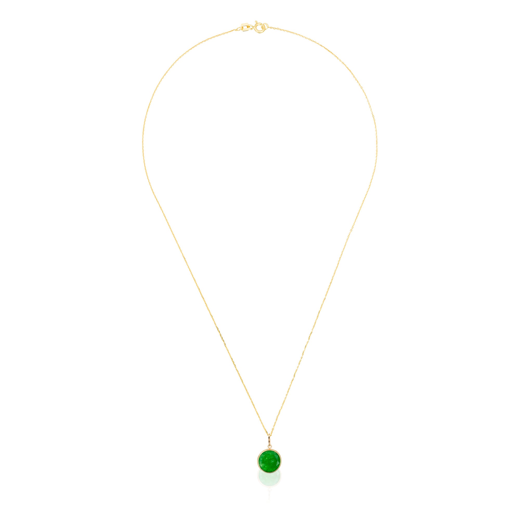 Pendentif "Beyla" - Jade Verte, Or Jaune 375/1000