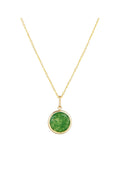 “Beyla” Green Jade Pendant, 375/1000 Yellow Gold