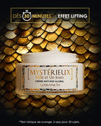 Presentation of the Mysterious Mille et Un Jours pot with the mention: From 30 minutes lifting effect