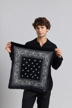 Pañuelo Bandana Presley en Cachemira - Negro & Blanco - Unisex