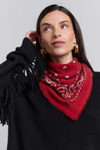 Pañuelo Bandana Presley En Cachemira - Rojo & Negro - Mixto