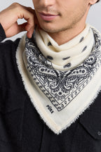 Bandana sjaal Presley van kasjmier - Wit & zwart - Uniseks - 100% kasjmier