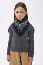 Kleines Bandana Presley – Schwarz Weiß – Kinder – 100 % Kaschmir