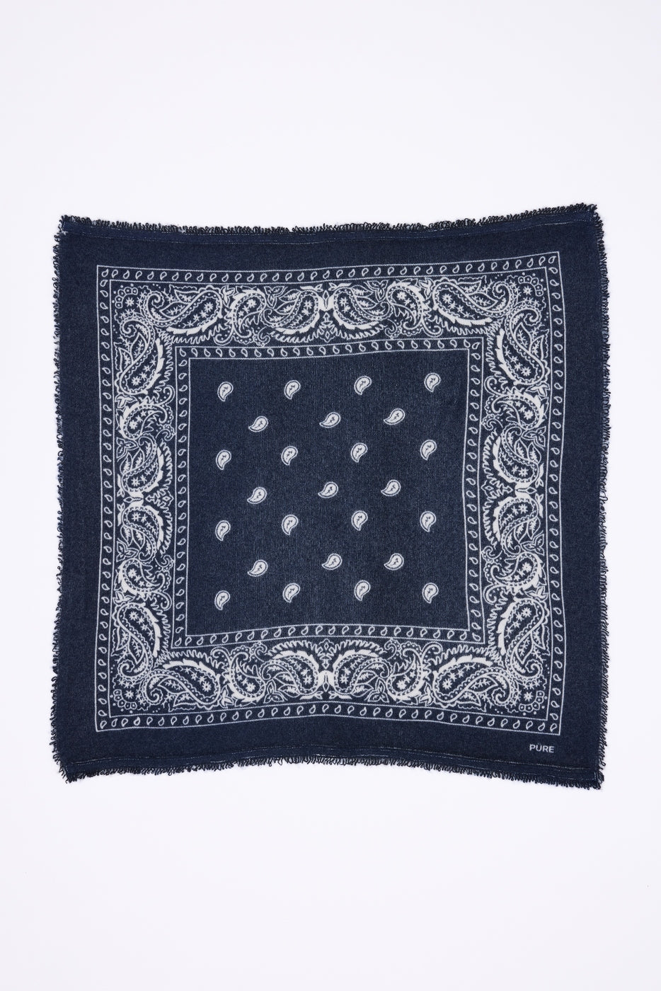 Echarpe Bandana Presley En Cachemire - Marine & Blanc - Mixte - 100% Cachemire