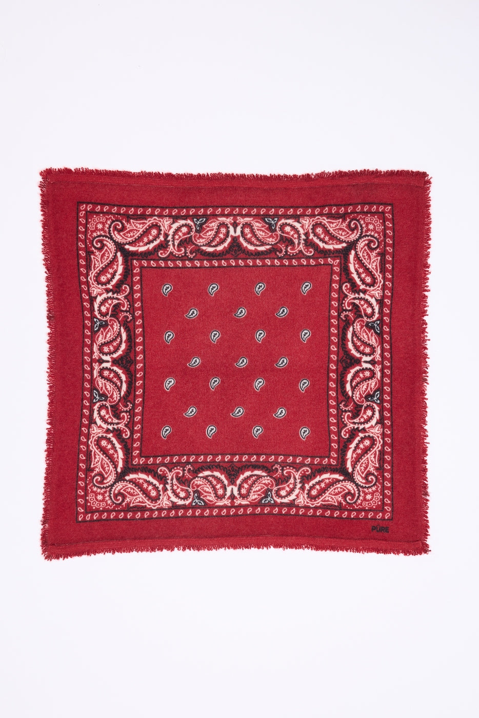 Bandanatørklæde Presley I Kashmir - Rød & Sort - Unisex - 100 % kashmir